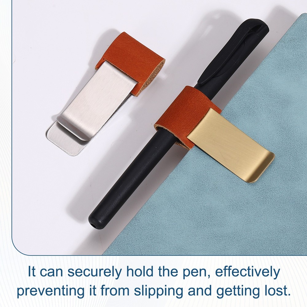 2Pcs Pen Loop for Notebook, Brass Retro, Purple/Brass