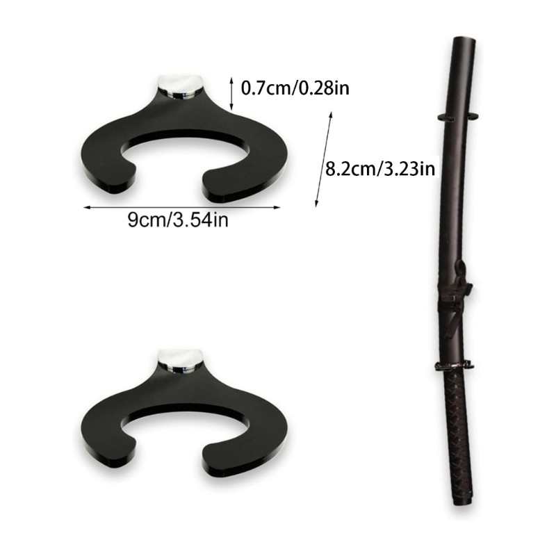 Decorative Swords Hanger Wall Mounted Adjustable Display Stand 2 Pieces