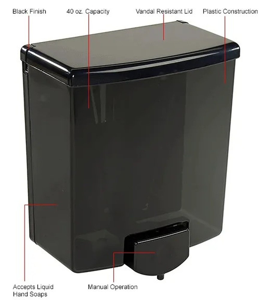 Bobrick? ClassicSeries? Surface Mounted Black Soap Dispenser - B-42