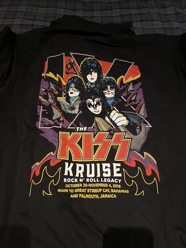 KISS Kruise IX 9 Hoodie Sweatshirt Unisex XL X-Large KISS Navy Brand New