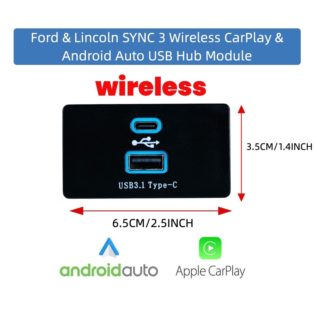 For SYNC 3 Ford Multimedia Module Interface Hub 14F014 Upgraded Version Ice blue