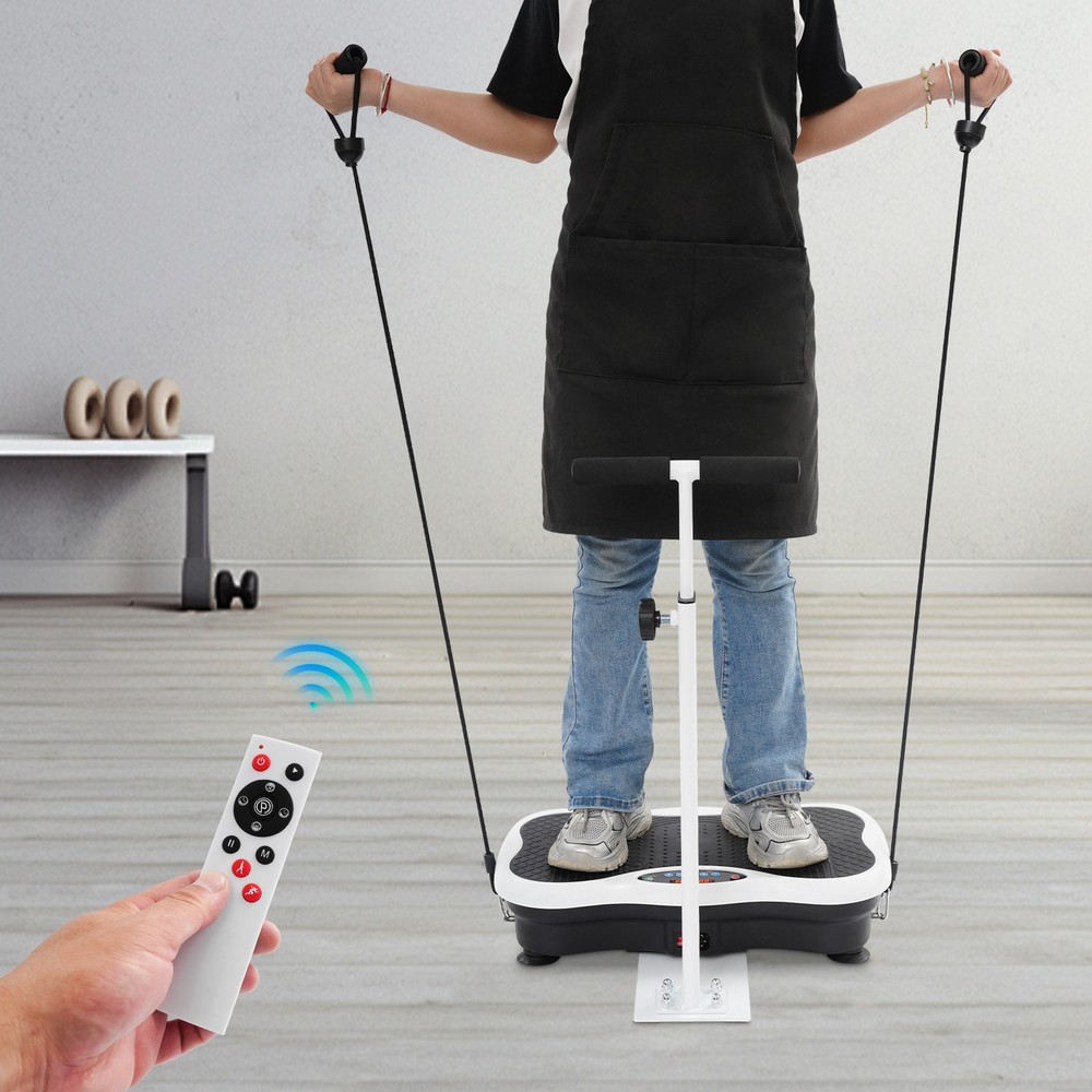 Vibration Plate Exercise Machine with Adjustable Handle and Remote Control