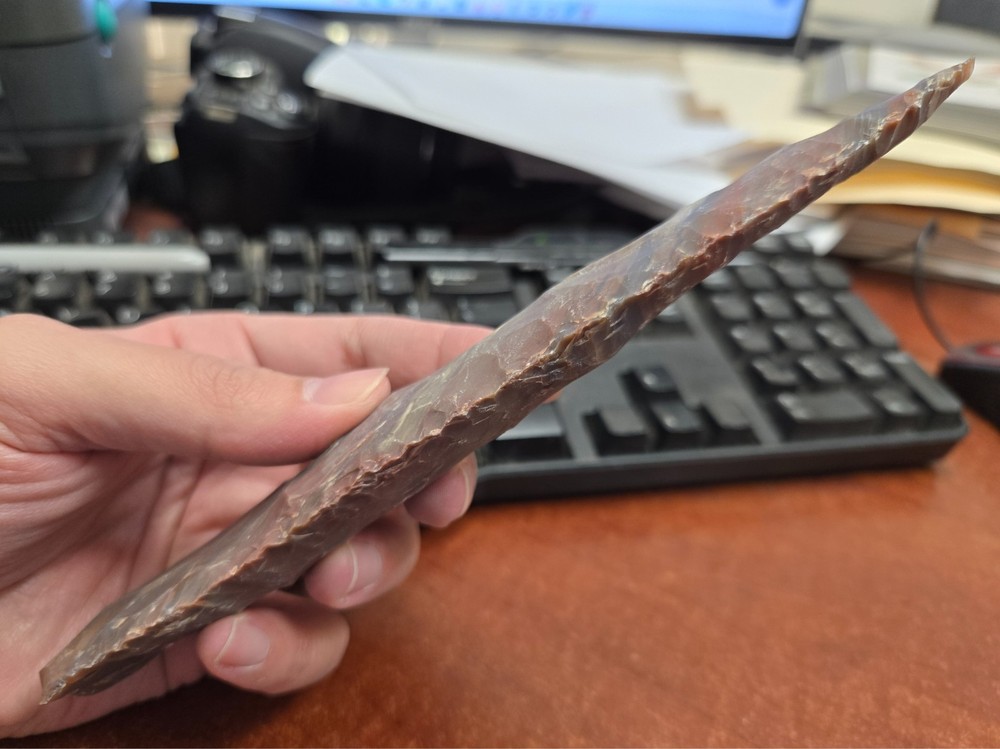 AGATE STONE SPEARHEAD ARROWHEAD POINT MEDIEVAL 8" - 8 1/2"