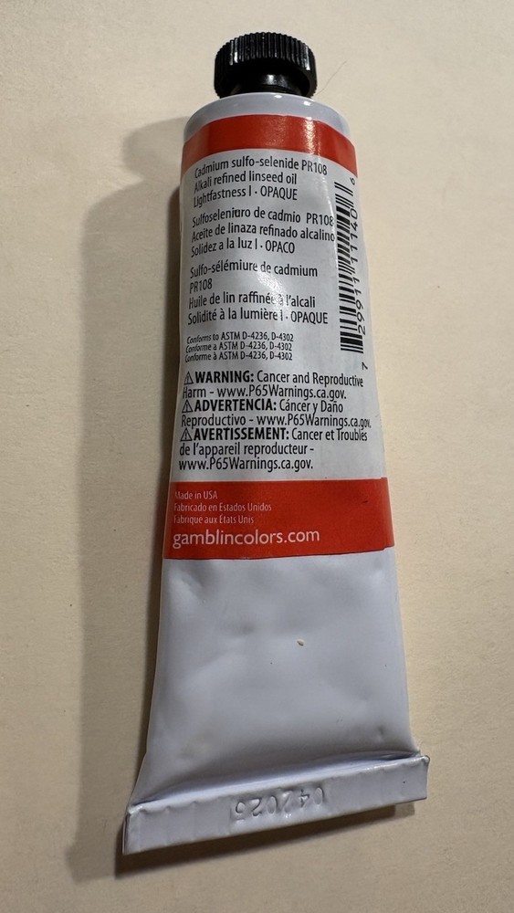gamblin oil paint 37ml (cadmium red LIGHT)
