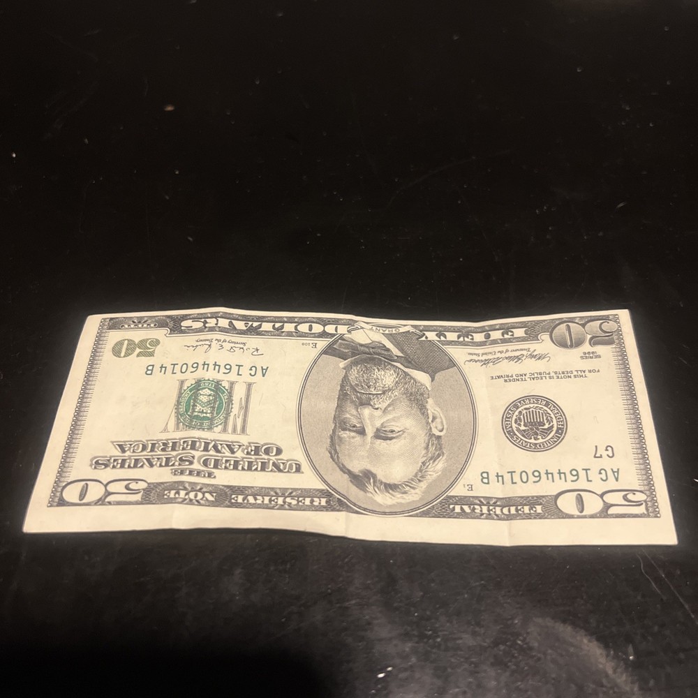 1996 RARE FIND $50 Dollar Bill (NOTE) Error Miscut