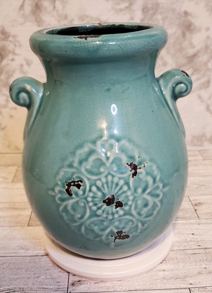 1970s Orejon Turquoise Table Vase