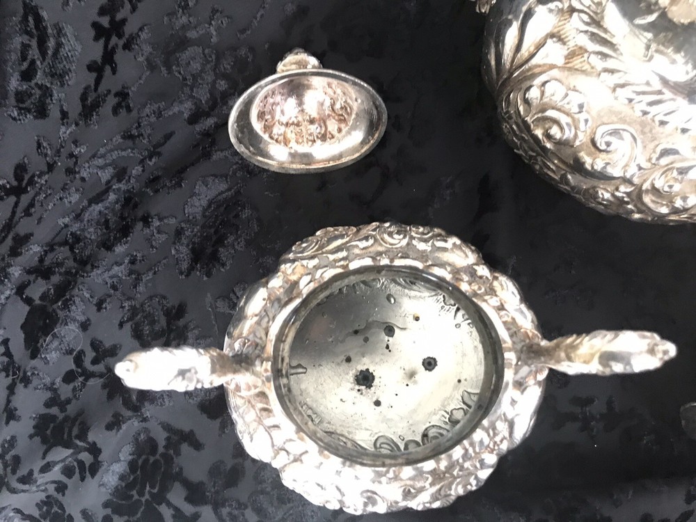 Barbour Silver Tea Set Quadrupule Silver Plate Sugar Bowl Creamer Teapot Spooner