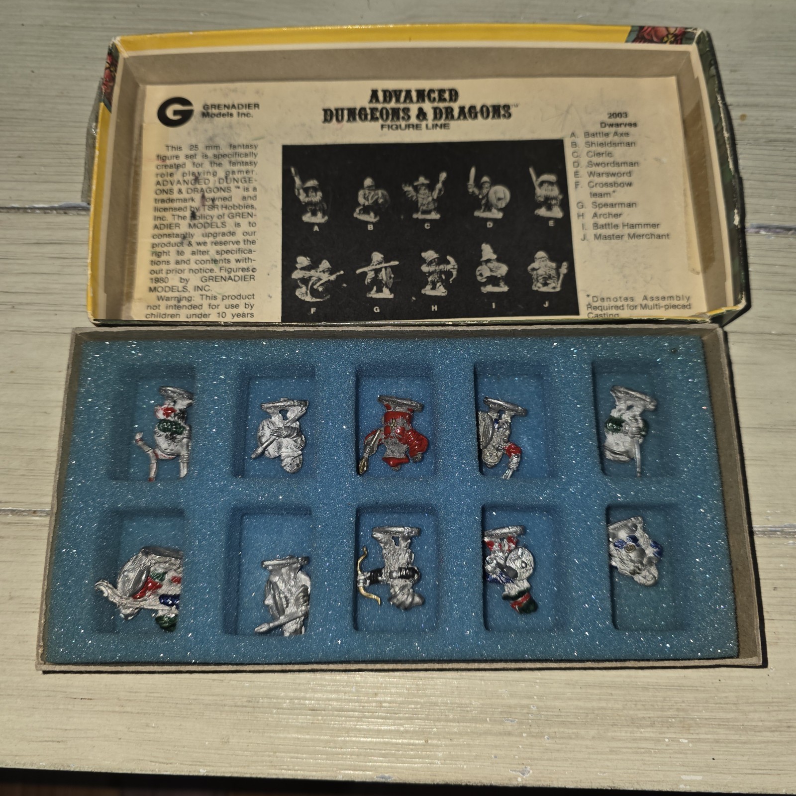 Grenadier Gold Line 25mm 2003 Dwarves Set AD&D Advanced Dungeons & Dragons 1980