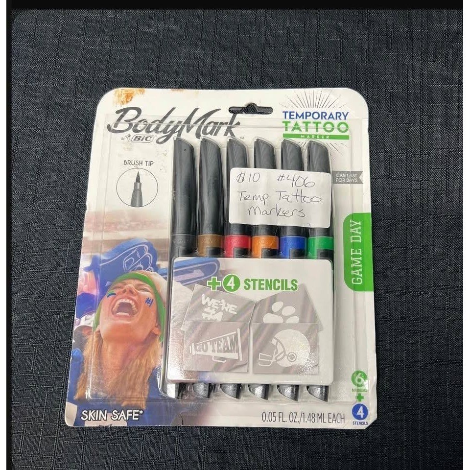 Bic BodyMark Temporary Body Markers NIB 6 Pack