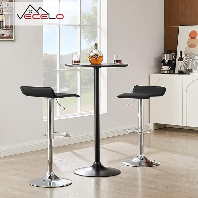 Adjustable 360° Swivel Bar Stools PVC Easy Clean Modern Design Versatile Use
