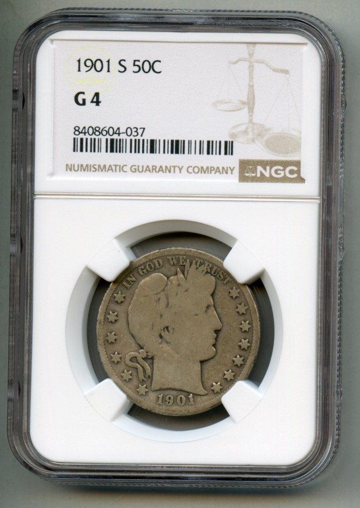 1901 S Barber Silver Half Dollar NGC G 4