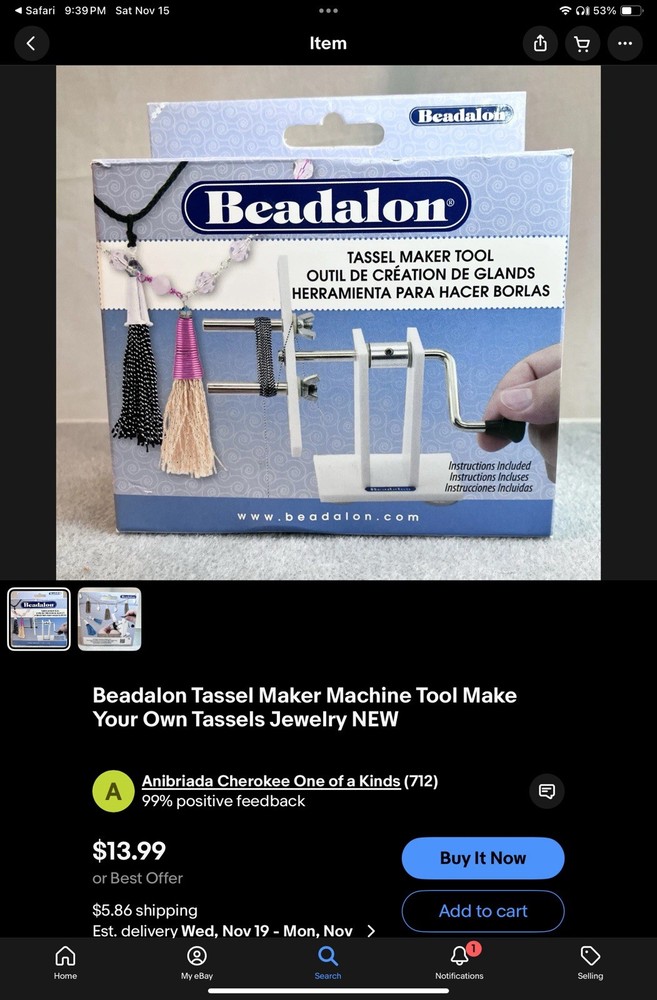 Beadalon Tassel Maker - NIB
