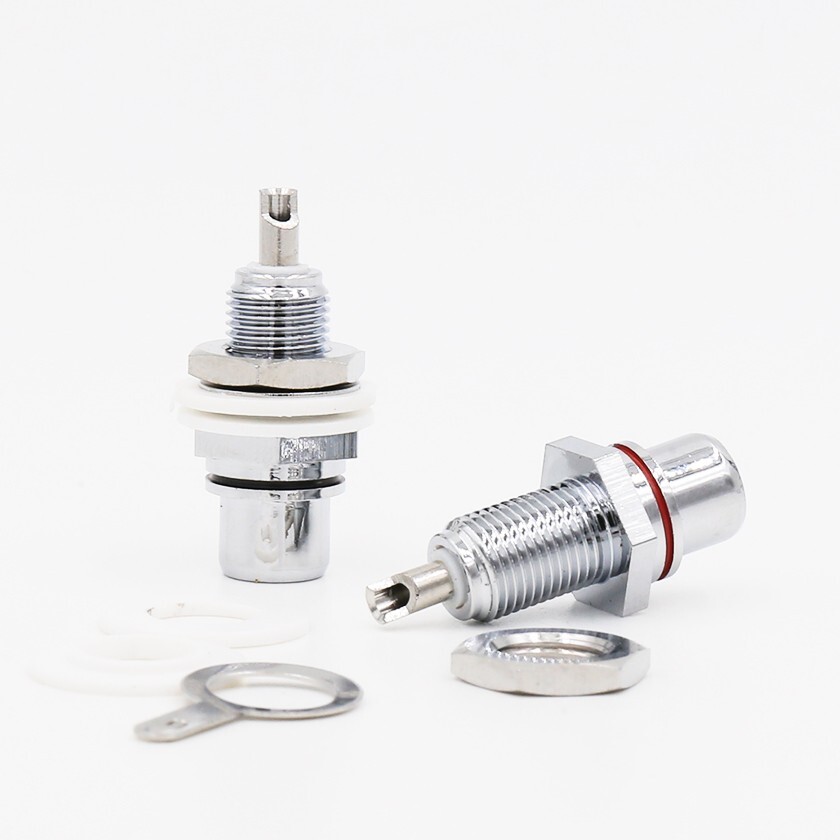 8PCS RCA Female Chassis Panel Mount Jack Socket HIFI Rhodium Plated Mount Socket