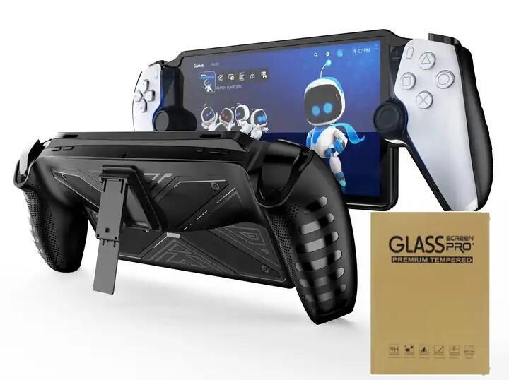 Case with Stand and 2-Pack Screen protector for PS5 Playstation Portal Player