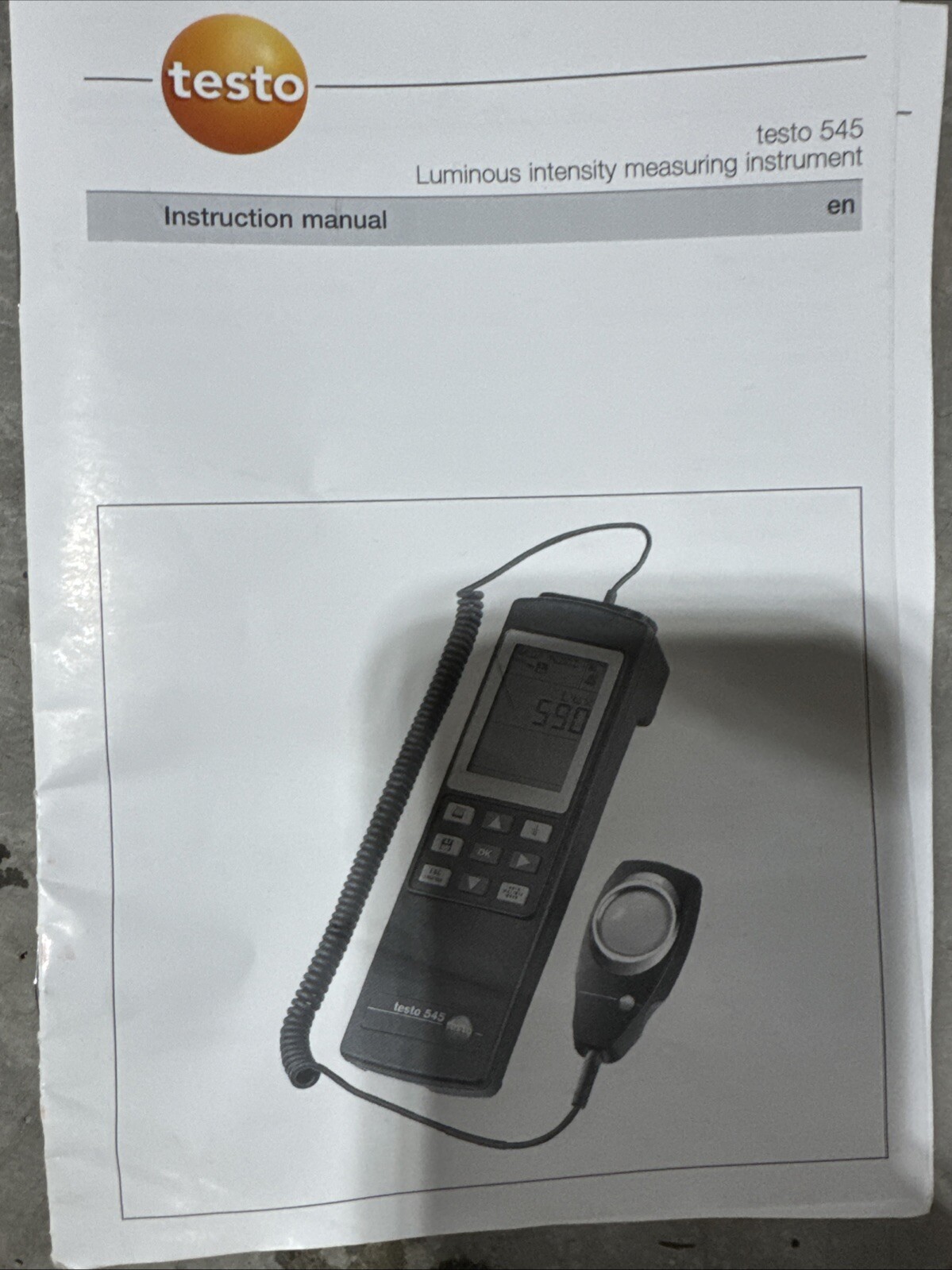 Testo 545 Illuminance Meter Photometer Printer 0554 0549