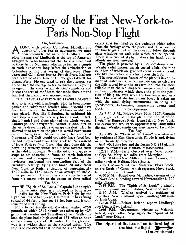 Lindbergh Flight - Souvenir Program
