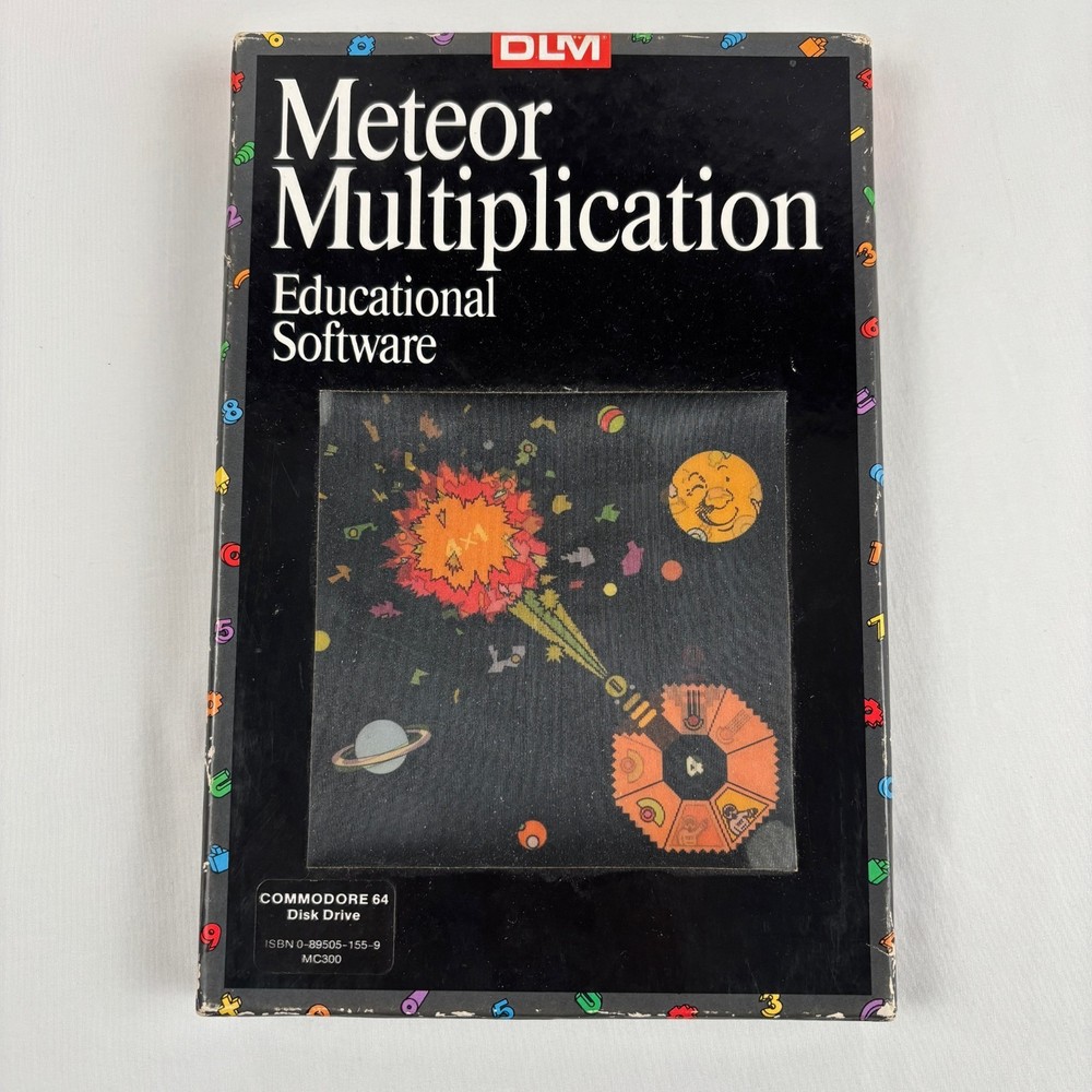 DLM Meteor Multiplication Educational Software Commodore 64 Disk