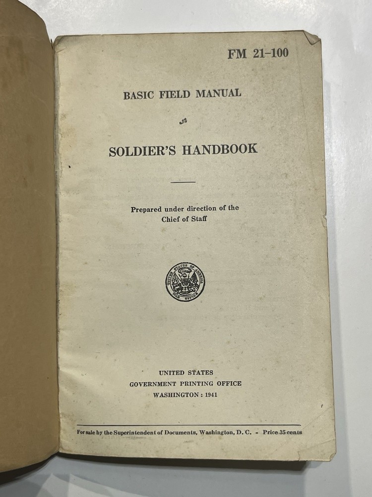 Original WW2 US Solders Handbook 1941 Document