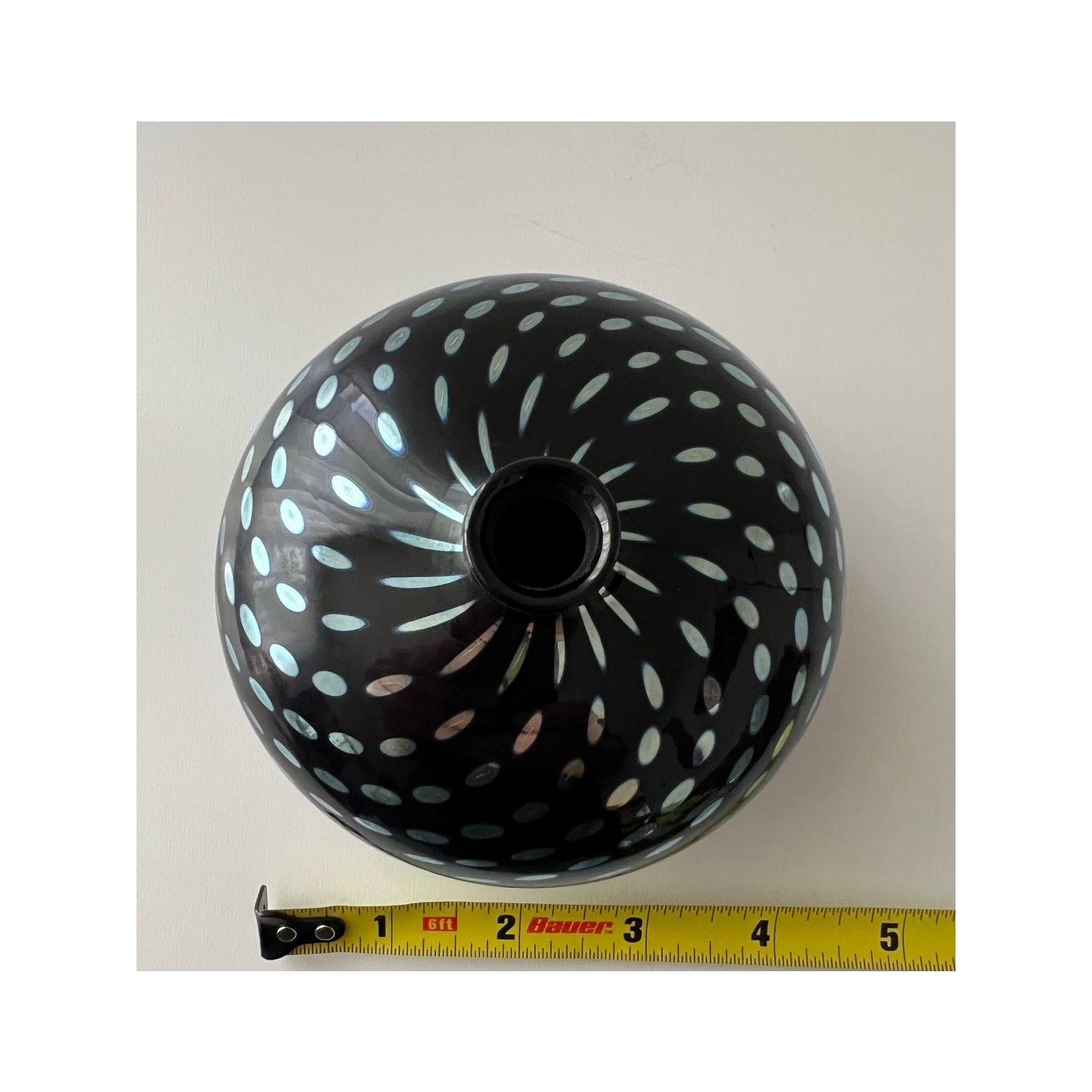 CORREIA Studio Art Glass Vase | Iridescent Blue | Signed Excellent Rare Unique