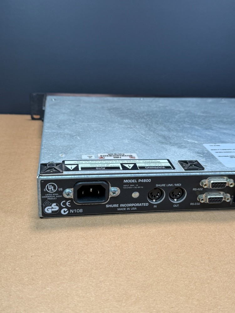 Shure P4800 System Processor Soundplex Digital Signal Processor W/ Power Cord