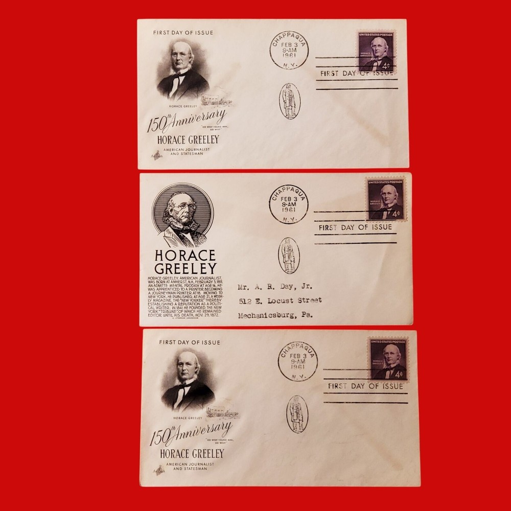 First Day of Issue Horace Greeley Stamp Cache Envelope