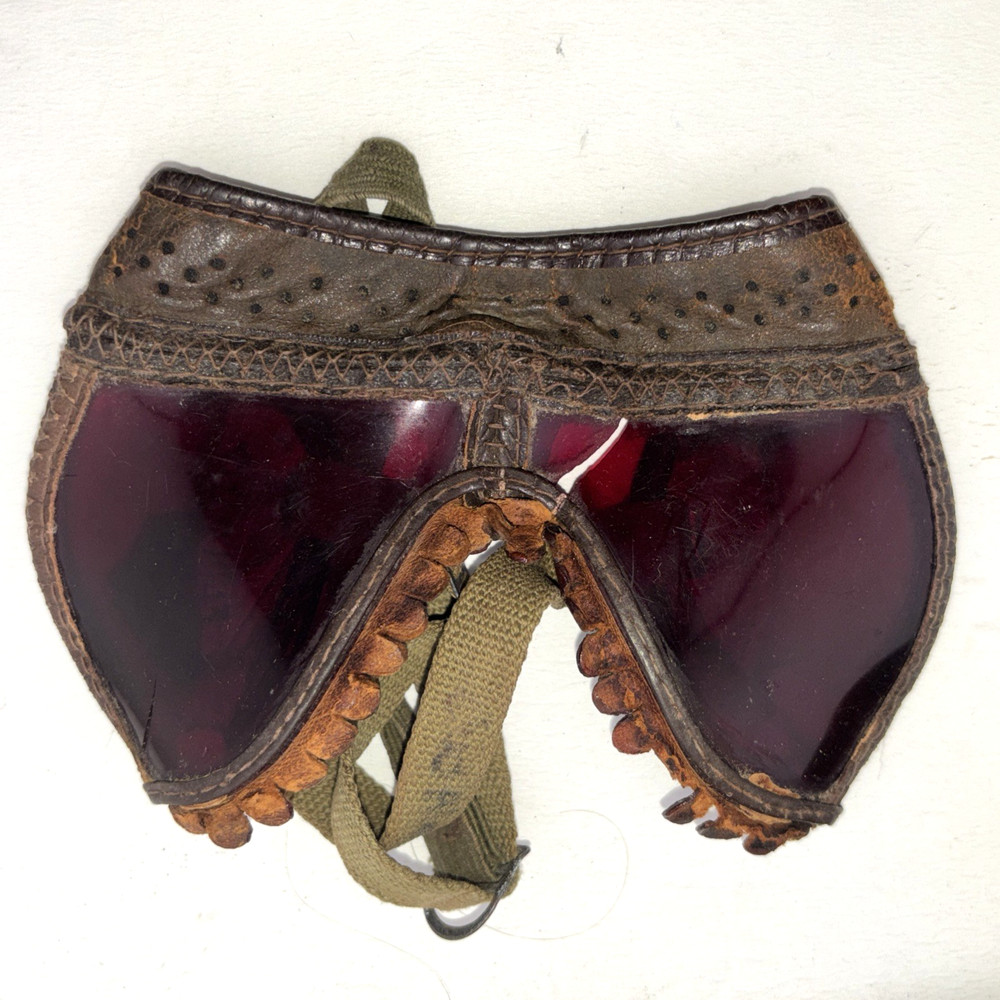 WW2 1943 ERA Army Air Corps Leather Flying Dark Adaptation Goggles Type E-1