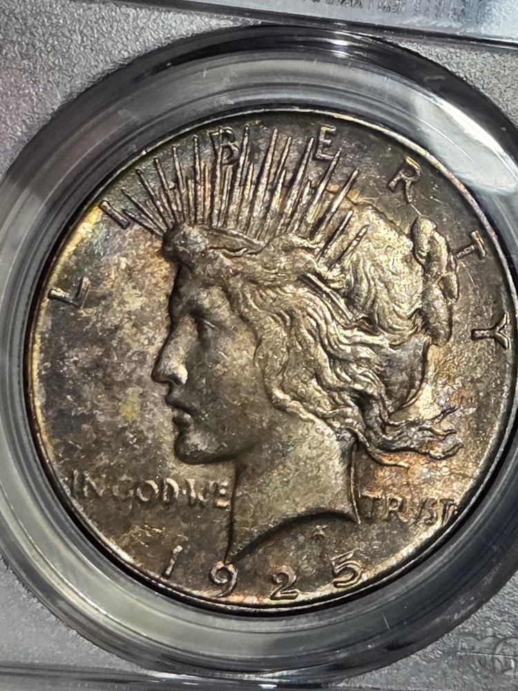1925 S $1 Peace Dollar PCGS MS63 Toned