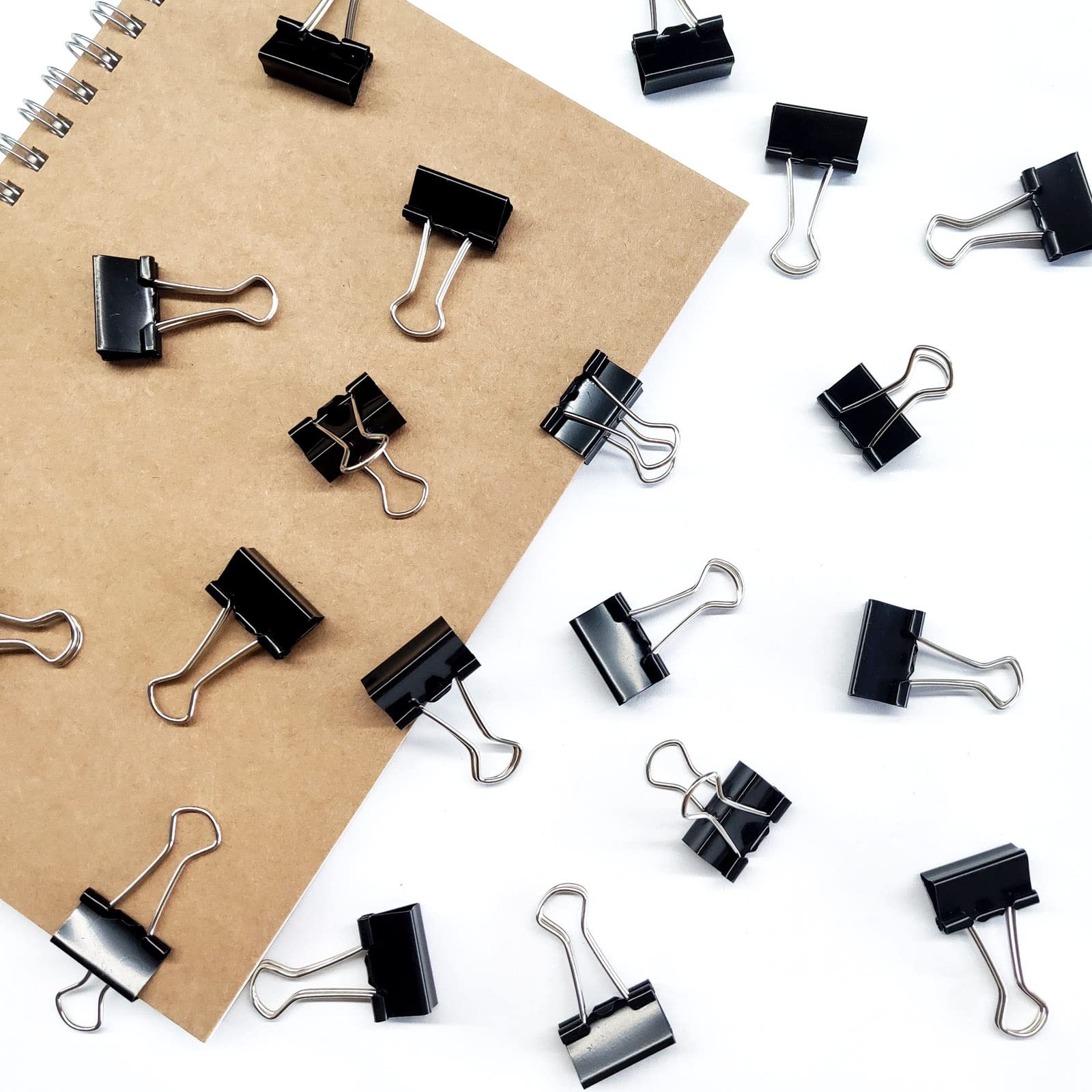 DSTELIN 96 Pack (19mm) Mini Binder Clips 3/4-Inch Small Black Paper Clamps