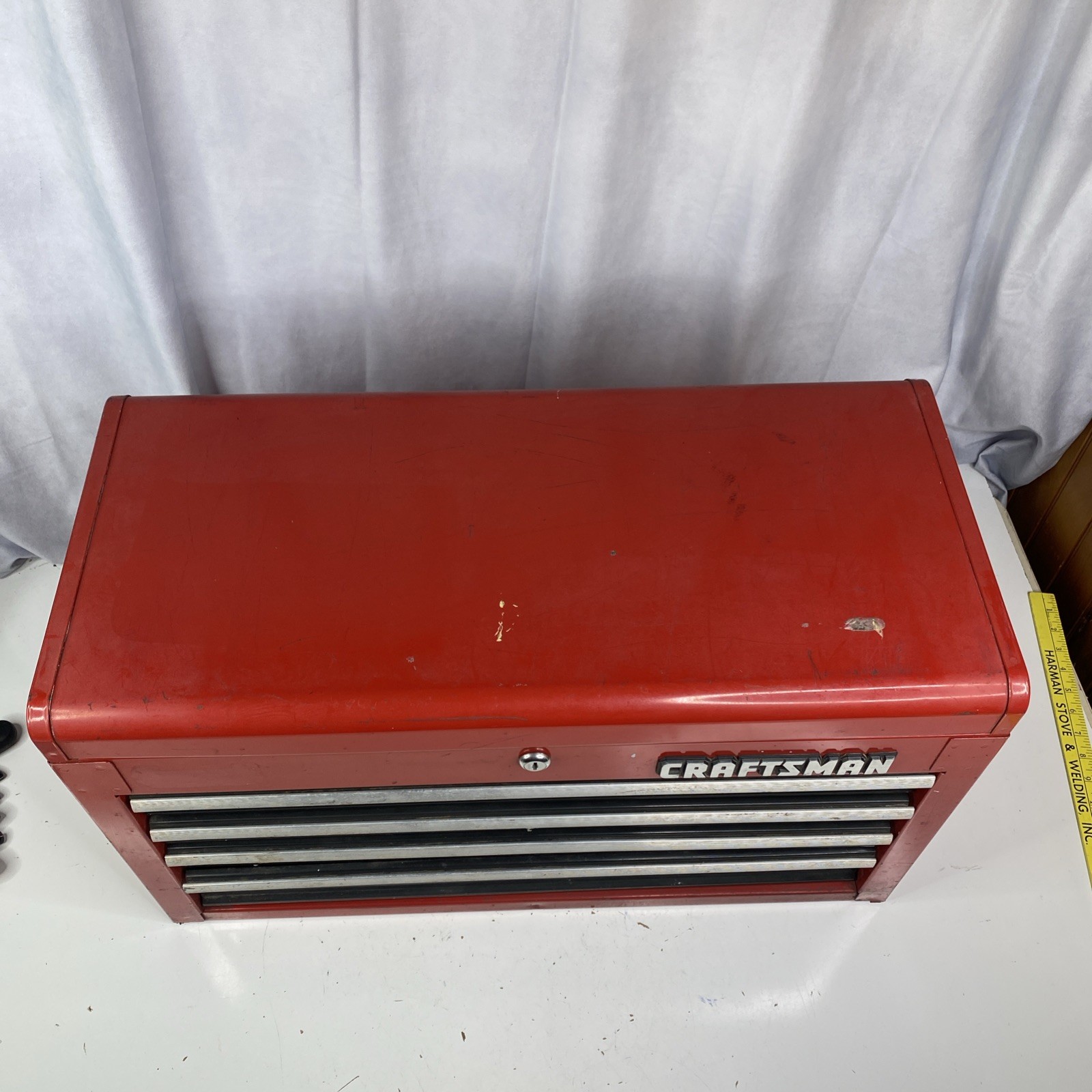 Vintage Sears Craftsman 4 Drawer Tool Box Toolbox Lockable No keys 26"x15.5"x12