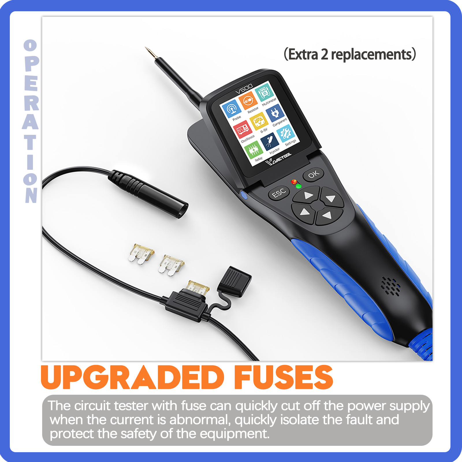 Electric Circuit Power Tester Probe Oscilloscope Fuel Injector Tester Relay Test