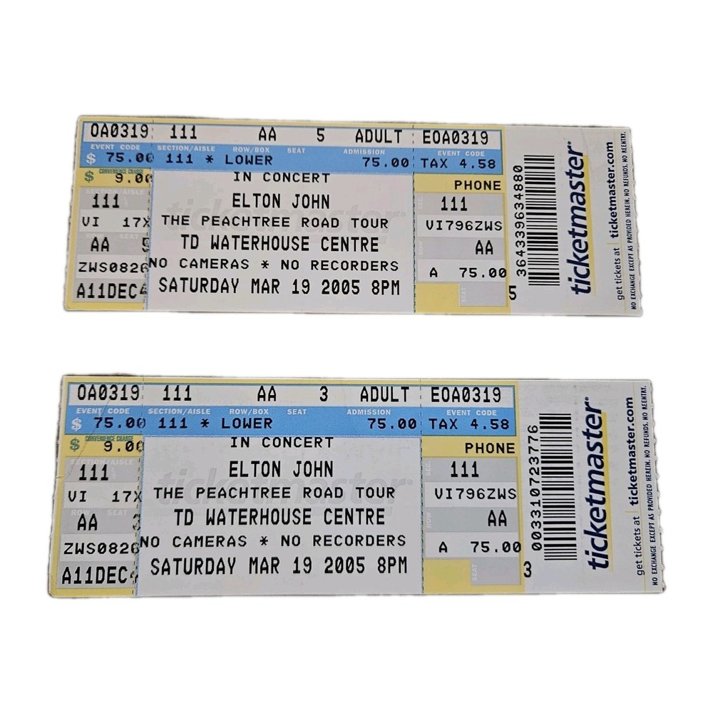 Elton John Tickets March 19th 2005