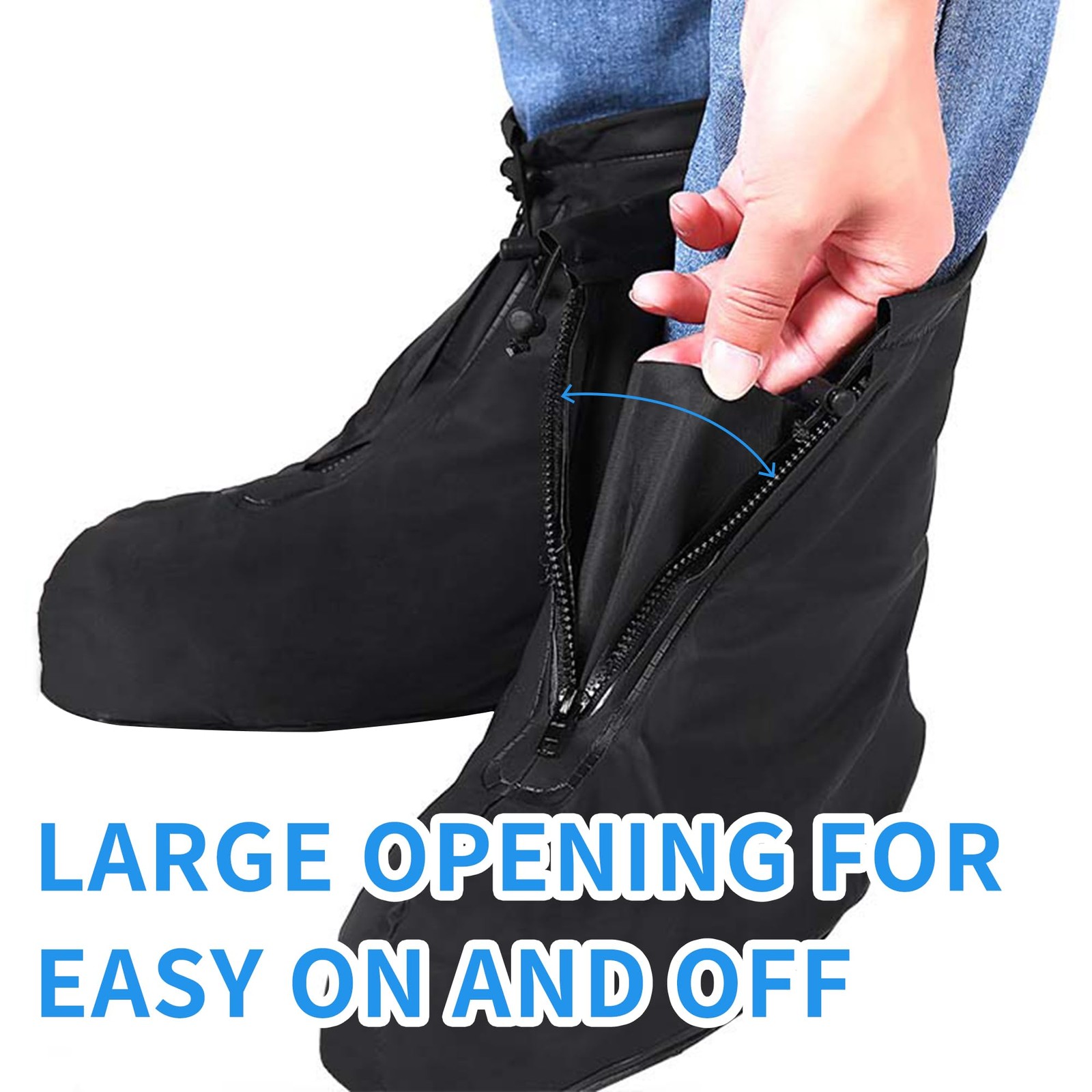 Fundas reutilizables para zapatos de lluvia, impermeables, con cremallera