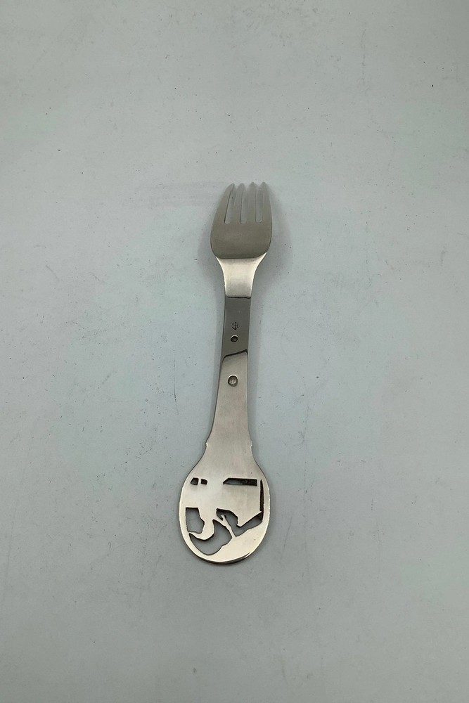 Children's fork in silver the Sandman