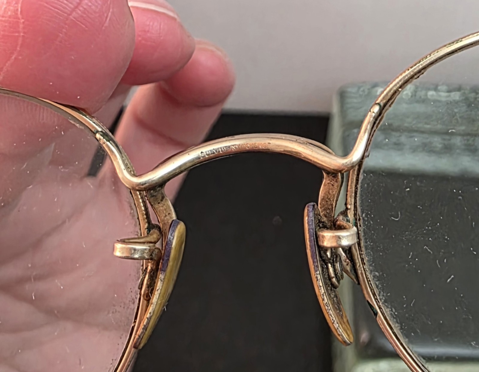Vintage FUL-VUE 1930's 12K Gold Filled Eyeglass Frames w/ Case & Polish Cloth