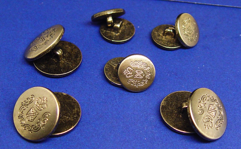 HUNT VALLEY replacement buttons 12 silver tone solid metal fair used condition
