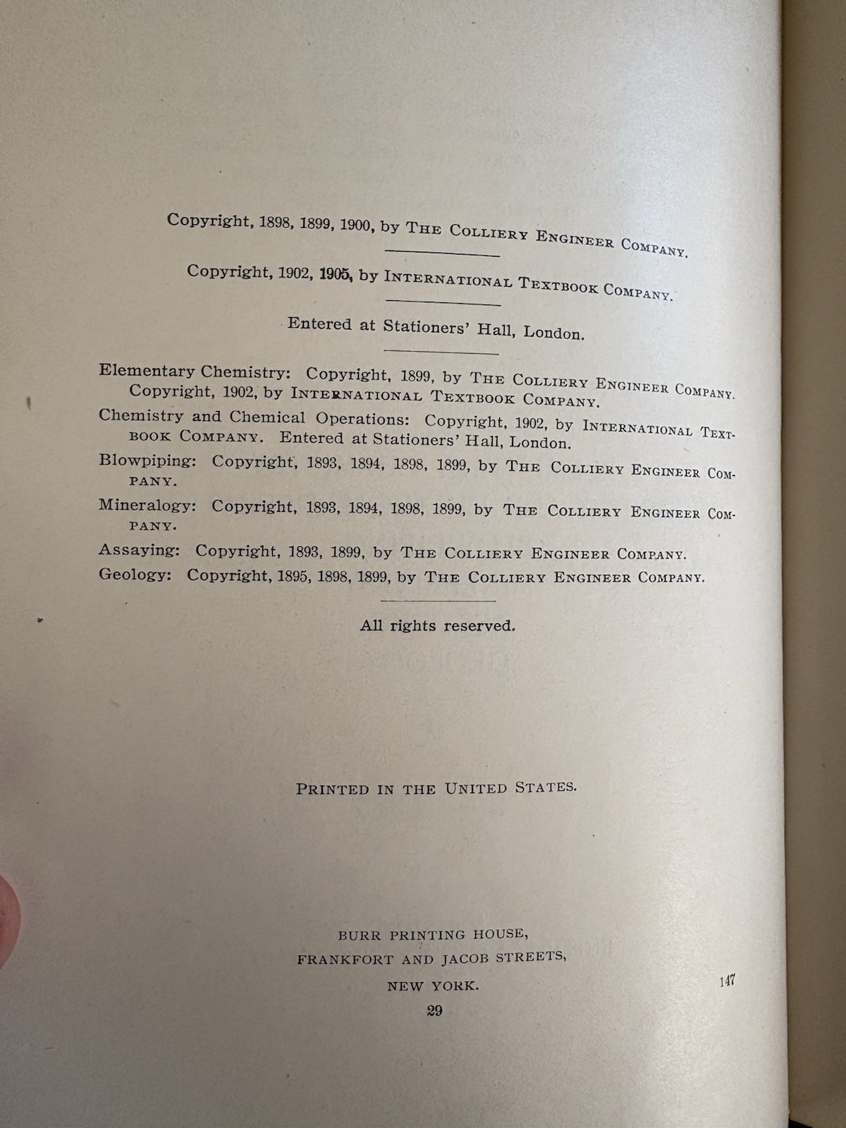 I.C.S. Blow Pipe,mineralogy,Assaying,Geology & Chemistry Book For Assaying Mine