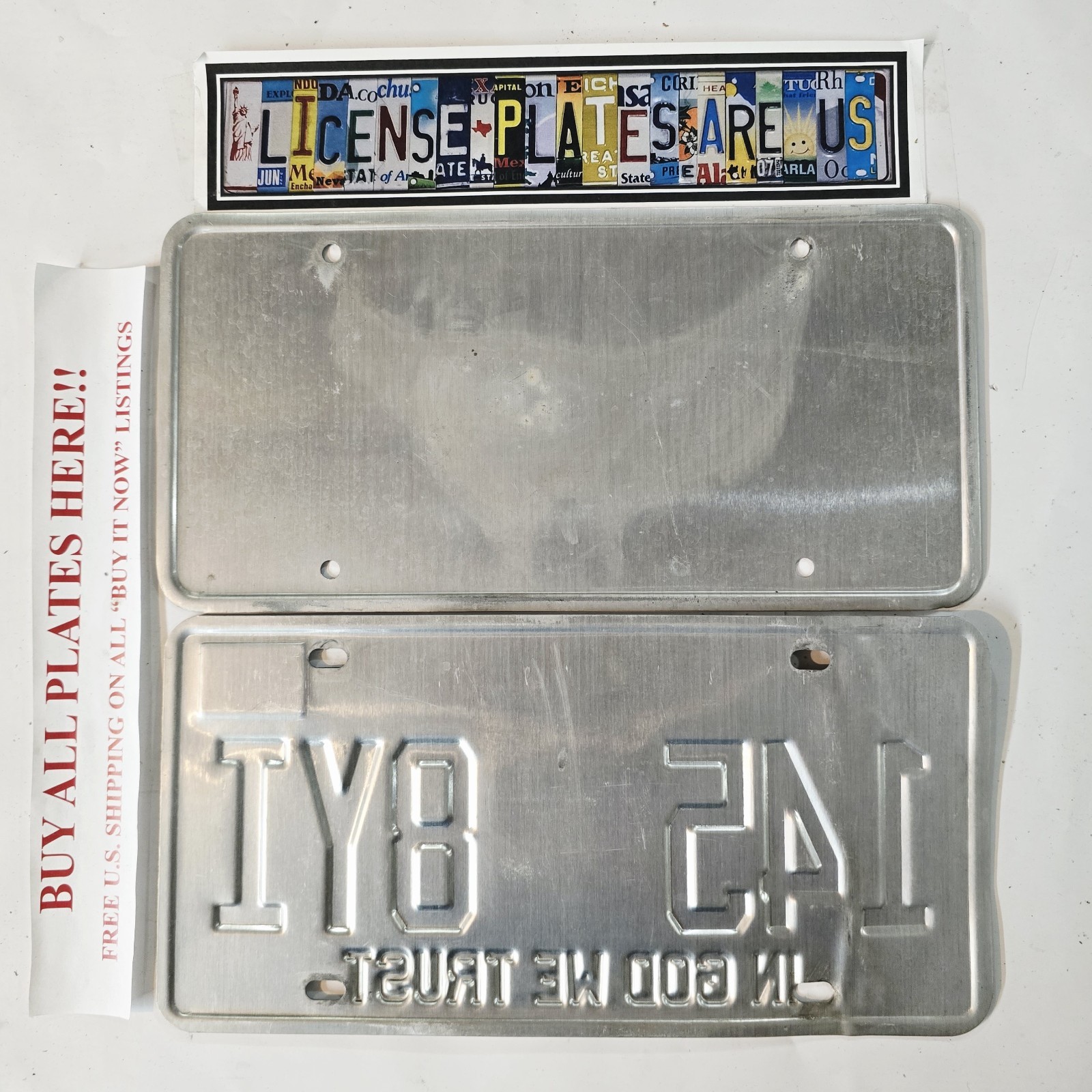 Florida & Arizona License Plate Lot 2 Authentic Tags ANP9391 - 145 8YI 2