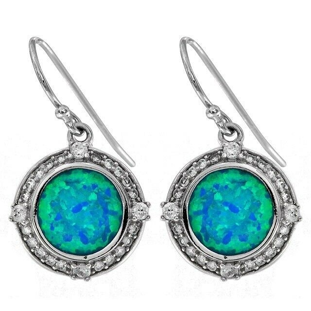 Treated Australian Opal Inlay 925 Sterling Silver Earrings EO3