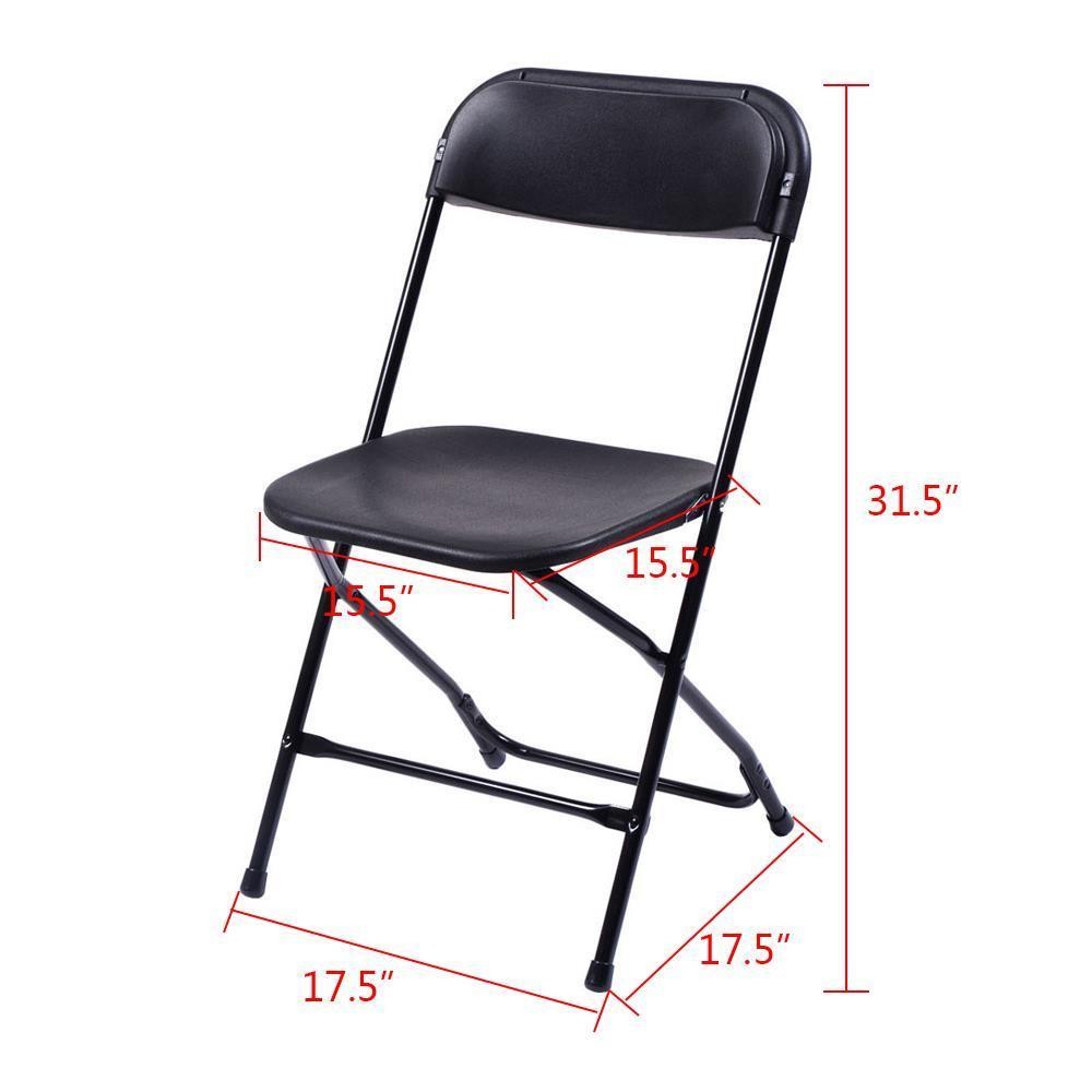 6 PCS Plastic Commercial Wedding Quality Stackable Folding Chairs Party Black