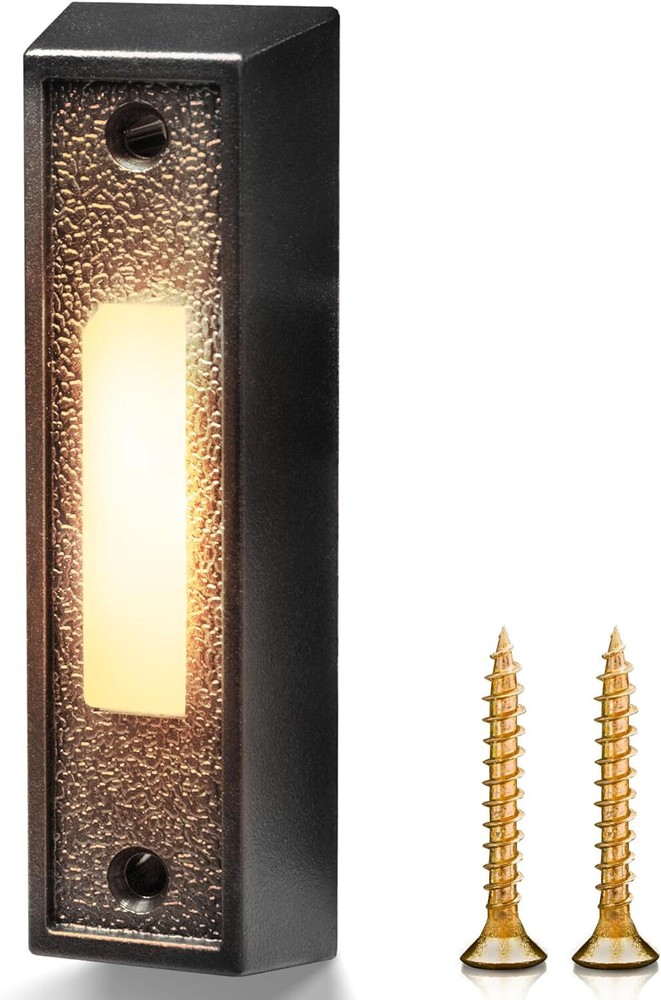 Betus LED Lighted Doorbell Button - Rectangular Wall Mounted Door Push Buttons