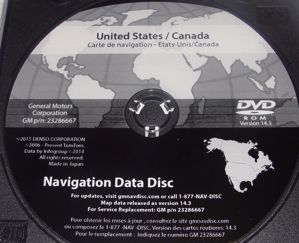 2007-2009 Cadillac Escalade Navigation DVD Map Update Final Version 23286667