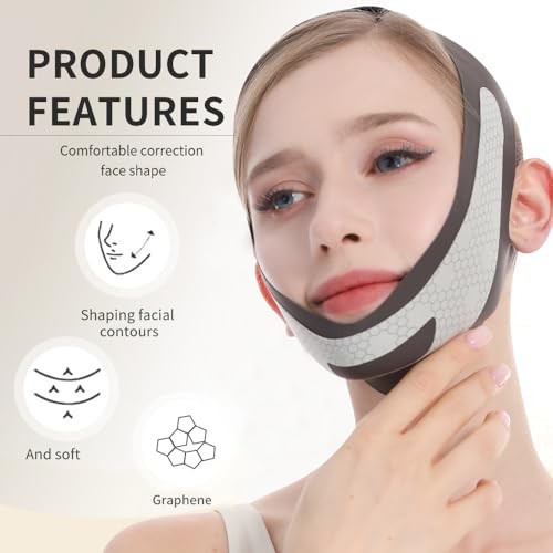 Graphene V Line Lifting Mask, Face Lifting Strap for Sleeping, Reusable & Adj...