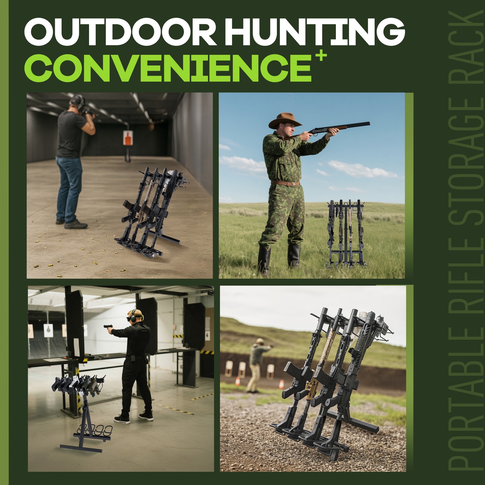 Folding Gun Rack Freestanding Rifle Pistol Storage Rack Stand For Shooting Range