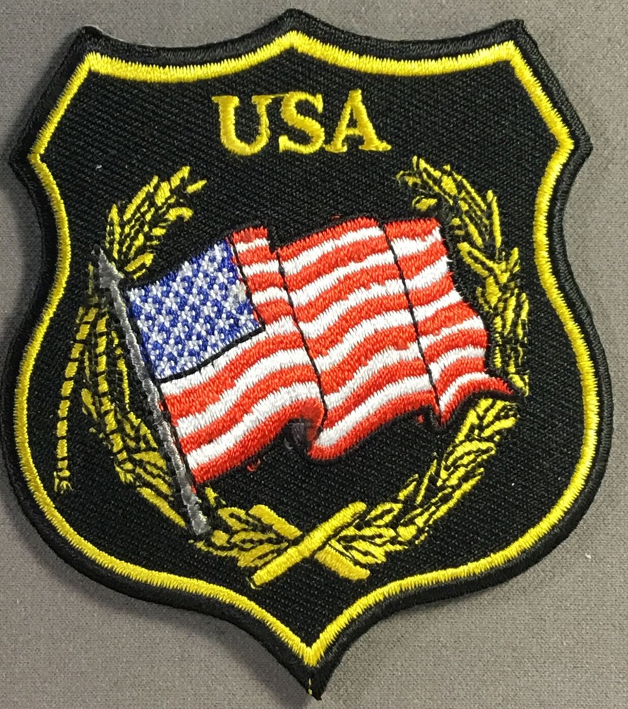 USA Wavy Flag Crest patch