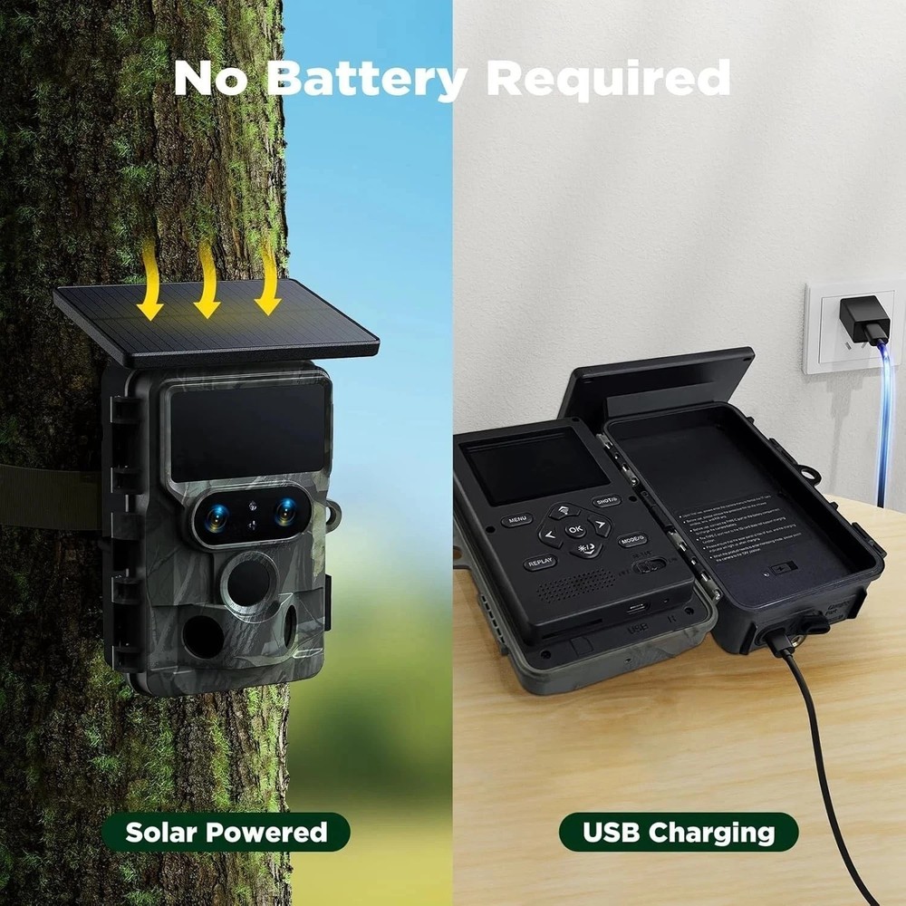 2Pc 4K Trail Camera with Starlight 60MP Night Vision Motion Activated Waterproof
