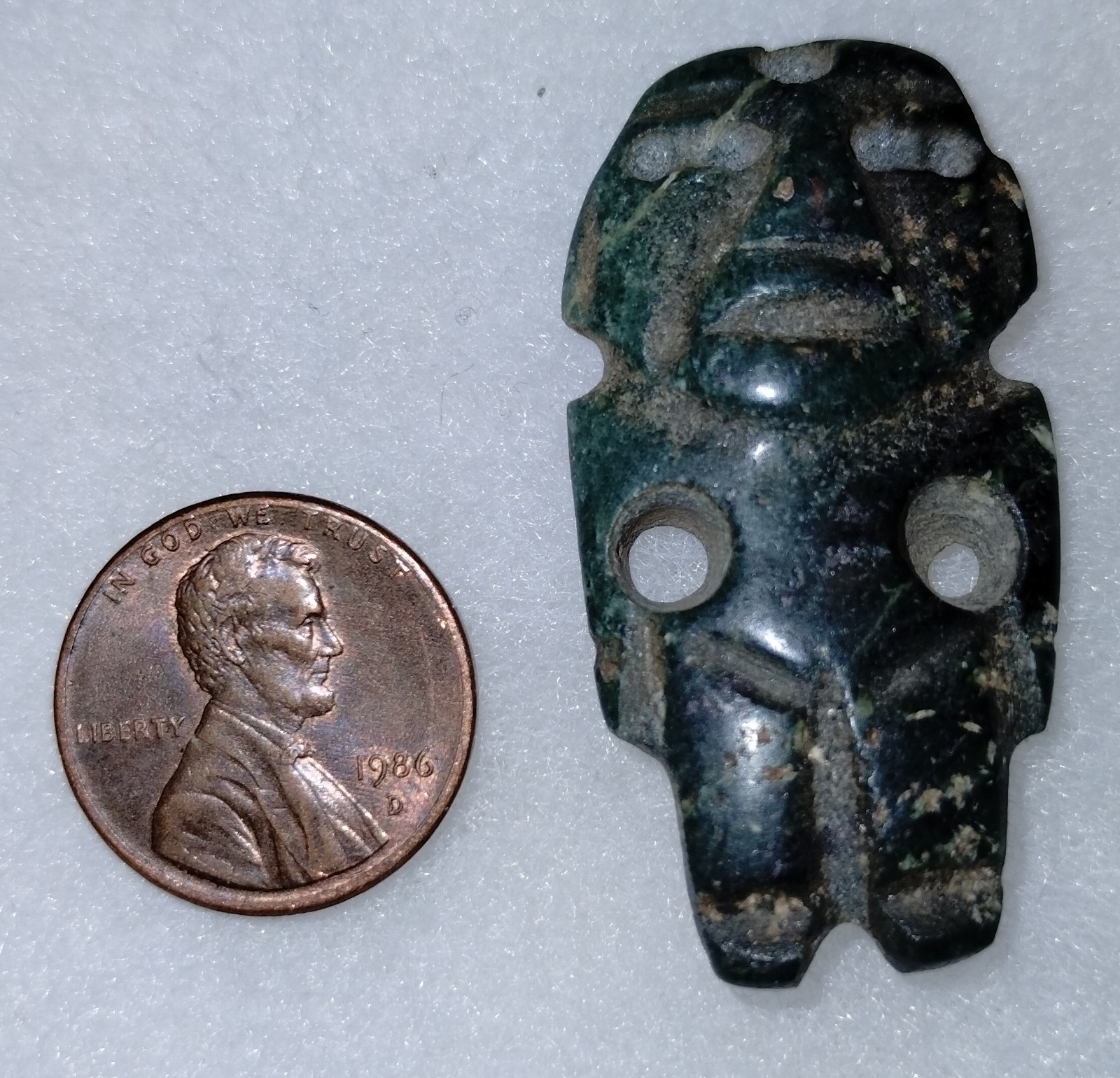 Olmec Figure Pre-columbian Mesoamerican Jade Bead Pendant