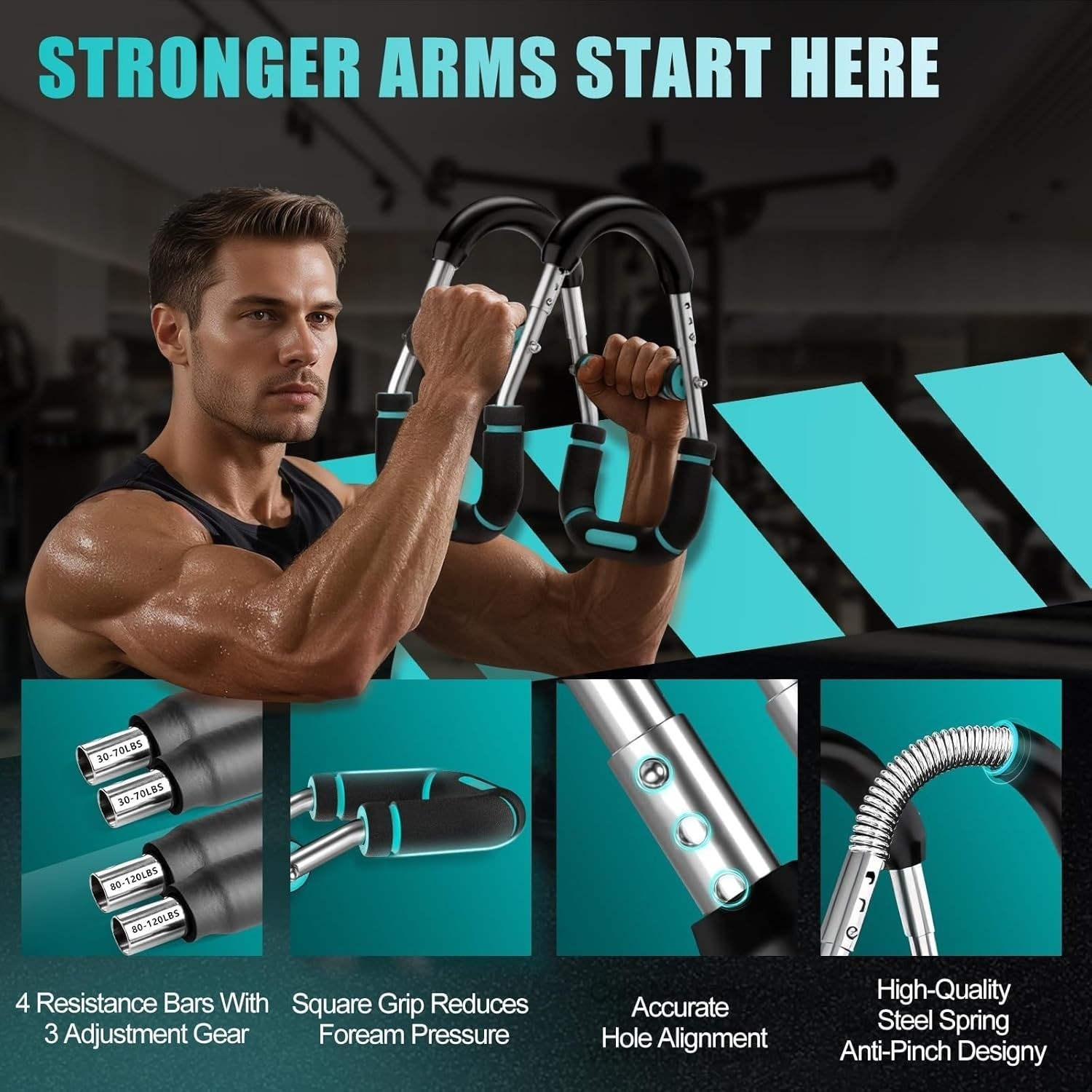 Twister Arm Trainer Chest Workout Equipment Exerciser for Men Adjustable Arm