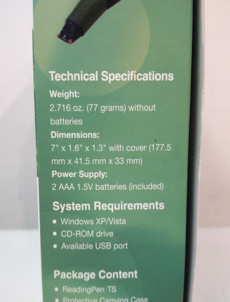 Wizcom ReadingPen TS Text reader ( Personal Reading Assistant With Touch screen)