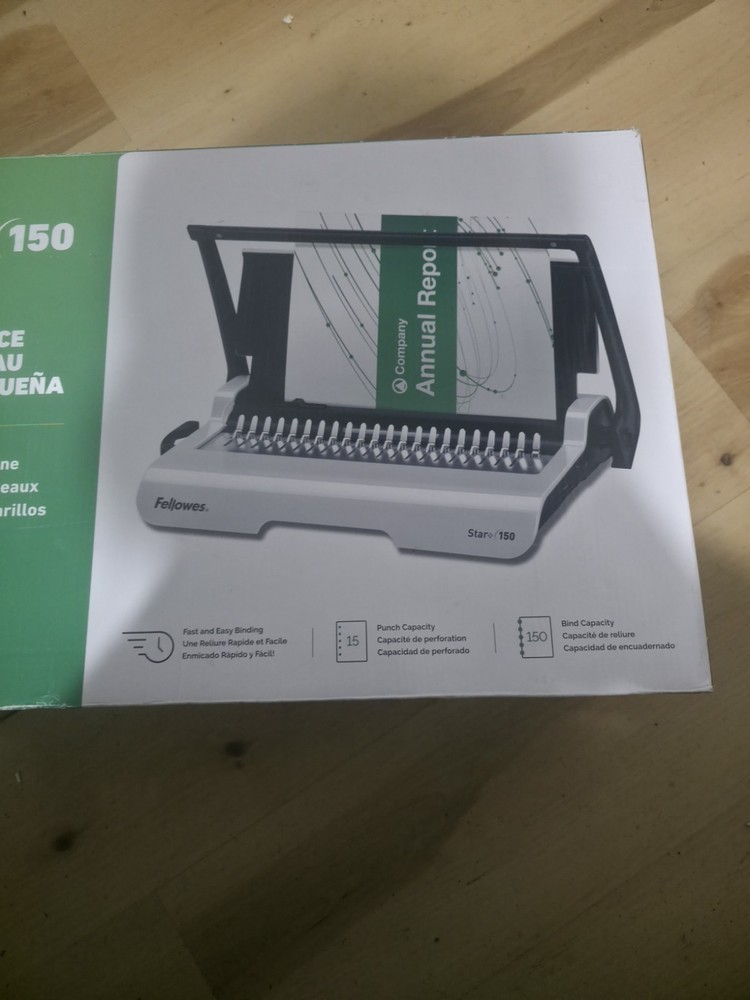 Fellowes Star + 150 Comb Binding Machine Manual Paper Binder for Documents