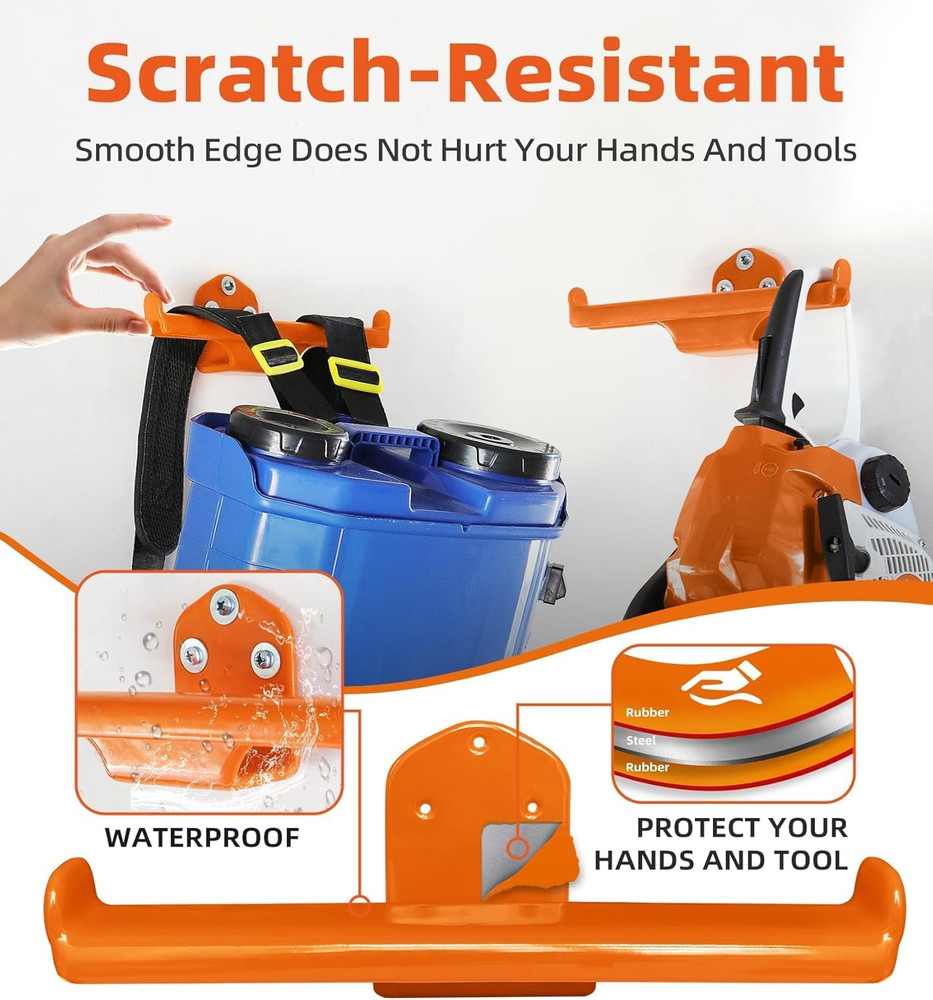 Backpack Leaf Blower Hanger with Tube Hook, 3 Pack Wall Mount Storage Solutions